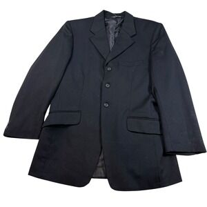 Men's Cambrai Collection Black Made‎ in England Wool Blend Blazer Size 40